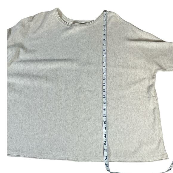 J.Jill 100% Cotton Sweater Heather Gray Size Medium 3/4 Sleeve Boat Neck Casual - Picture 7 of 10